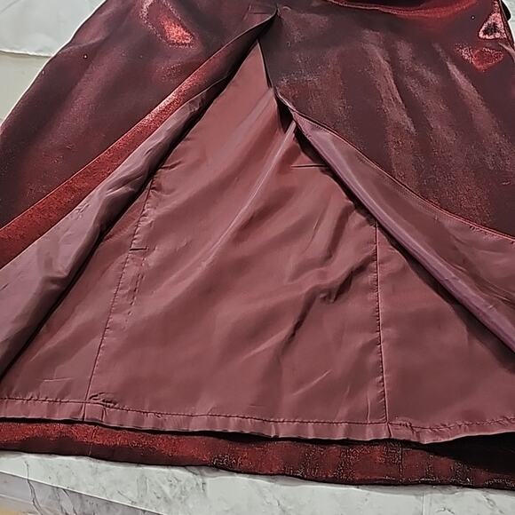 Alex Evening 2 Piece Women Sz 10 Burgundy Mother of Bride Formal Maxi Dress - Picture 11 of 15